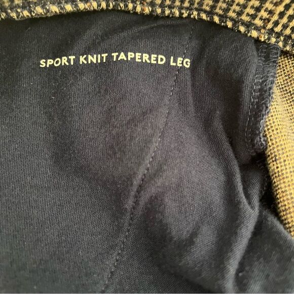 Land's End Women's Sport Knit Tapered Leg Pull On Pants Navy Plaid Size M - Picture 6 of 11